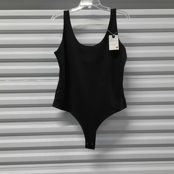 Adreamly Tank Top Bodysuit Women's Plus Size XXL Black Scoop Neck Stretch - Picture 5 of 9